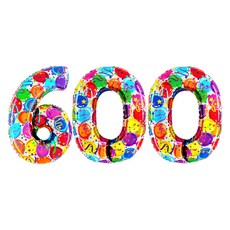 GRABO BALLOONS 鋁箔氣球 數字 600, 氣球印刷, 1個