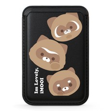 아이무이 너굴 갤럭시 아이폰 맥세이프 카드 두장 가죽 포켓, 찌부패밀리, 1개