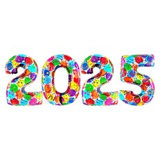 GRABO BALLOONS 數字2025鋁箔氣球, 1個, 氣球印刷