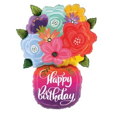 GRABO BALLOONS 鋁箔氣球 生日花瓶, 混合色, 1個
