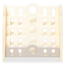 BeneBeneOn 幼兒紅蘿蔔正面書櫃整理架, 白色 + 灰色, 4層