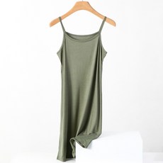 Athelic 真莫代爾涼感透氣細肩帶內搭連身裙 13907 含大尺碼, 卡其色