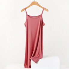 Atelic 真莫代爾涼感透氣細肩帶內搭連身裙 13907 含大尺碼, 磚紅色