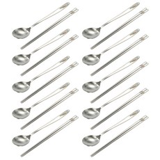 CHEFLINE 304不鏽鋼 Vincent 雷射餐具10件組, 單一顏色, 湯匙 10p + 筷子 10p, 1套