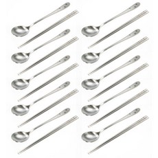 CHEFLINE 304不鏽鋼 Viola 雷射餐具10件組, 單一顏色, 湯匙 + 筷子, 10套