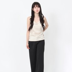 엘쏘 여성용 엘레강스 실키 브이넥 나시 블라우스