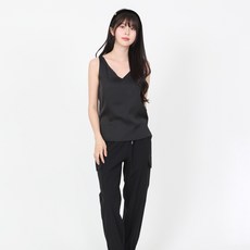 엘쏘 여성용 엘레강스 실키 브이넥 나시 블라우스