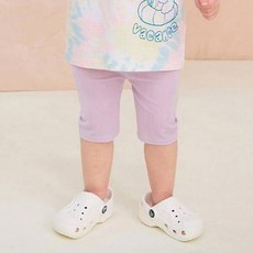 milkmile 女童亮面細條紋涼感五分內搭褲