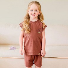 milkmilelolo 兒童透氣彩色基本款夏季上下裝套裝