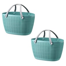 Block Mart 浴室鮮豔色彩沐浴籃 2入, 薄荷綠