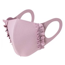 空氣感荷葉邊口罩, 玫瑰粉色