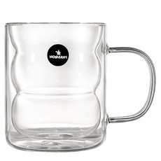 홈애니 버블 이중 내열유리컵 330ml, 투명, 1개
