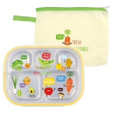 kitchen U Farm Farm 不鏽鋼餐盤袋 + 便當套組, 餐盤便當盒 + 餐盤袋, 混色, 1套