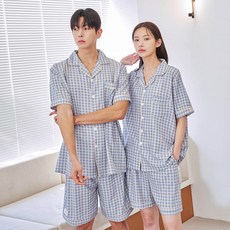 도씨 커플용 냉감 실크핏 잠옷 상하의 2종 세트