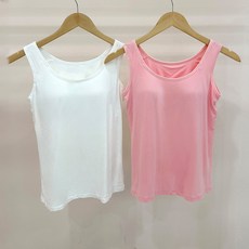 페이퍼먼츠 여성용 모찌 슬림핏 브라 내장형 모달 나시 22210 B 2p