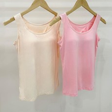 페이퍼먼츠 여성용 모찌 슬림핏 브라 내장형 모달 나시 22210 B 2p