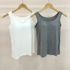 페이퍼먼츠 여성용 모찌 슬림핏 브라 내장형 모달 나시 22210 B 2p