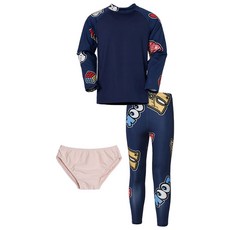 유라비 아동용 수영복 상하의 + 워터팬티 세트