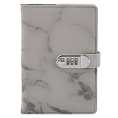 Maket Gamseong 大理石紋密碼日記本, 1個, 灰色