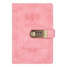 Maket Gamseong 密碼鎖日記本 筆記本, 1個, 粉紅色