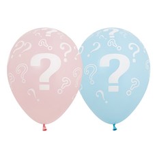 Sempertex 性別揭曉問號氣球 30cm 50入組, 粉紅色, 藍色, 1套