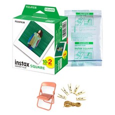 FUJIFILM 富士 instax 即時方形底片 30張 + 相片支架 隨機出貨 + 相片掛繩組, 單一商品, 1套