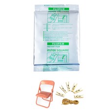 FUJIFILM 富士 instax 即時方形底片 10入 + 照片椅 + 照片繩組, 單一商品, 1套
