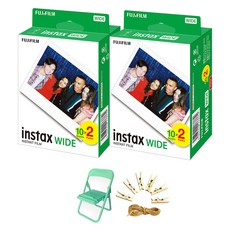 FUJIFILM 富士 instax 即時寬幅底片 40p + 照片座 隨機出貨 + 照片繩組, 單一商品, 1套