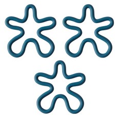 물결 실리콘 냄비받침, 네이비, 3개