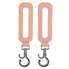 pompolarr 皮革嬰兒車掛鉤, 粉紅色, 2個