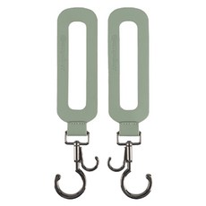 pompolarr 皮革嬰兒車掛鉤, 綠色, 2個