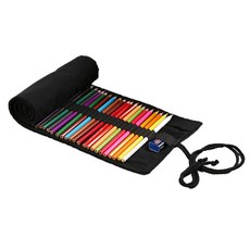 allode 帆布蓋卷軸式色鉛筆袋 72色 82 x 20 cm, 01 黑色, 1個