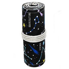 Allode 帆布捲簾式彩色鉛筆袋 48色 58 x 20 cm, 1個, 19 夜空