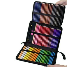 알로데 접이식 커튼 색연필 파우치 72색 60 x 29.5 cm, 블랙, 1개