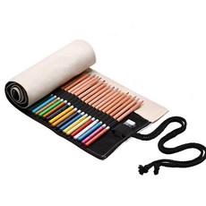 Allode 帆布捲簾式色鉛筆袋 72色 82 x 20 cm, 17 白色, 1個