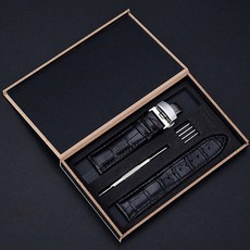 男女通用皮革錶帶組