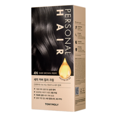 TONYMOLY 個人專用遮白髮染髮霜, 4N(黑褐色), 1個