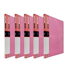 오렌지오피스 아이칼라 인덱스 클리어화일 A4 20매, 핑크, 5개