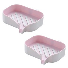 McLife 浴室瀝水肥皂盒, 粉紅色, 2個