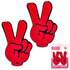 PARTYSHOW 應援V形手指手套, 紅色, 2個