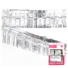 PARTYSHOW 亮片流蘇拉旗 2.7m 2入, 1個, 銀色