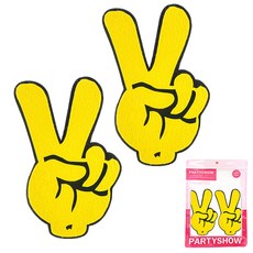 PARTYSHOW 應援V字手指手套, 黃色, 2個