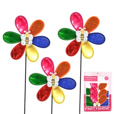 파티쇼 정원용바람개비, 미니홀로그램, 3개