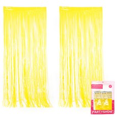 파티쇼 파티장식 은박 수술커튼 2p, 파스텔옐로우, 1개