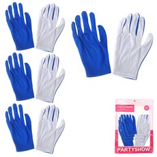 PARTYSHOW 活動用雙面加油手套, 藍 + 白, 4套