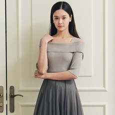ZERO STREET 女款素色短袖露肩毛衣
