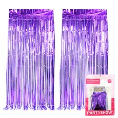 파티쇼 파티장식 은박 수술커튼 2p, 퍼플, 1개