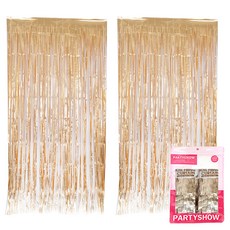 파티쇼 파티장식 은박 수술커튼 2p, 새틴골드, 1개
