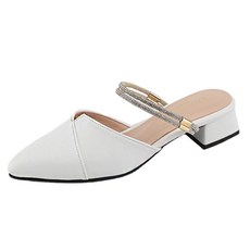 글램216 단골언니 여성용 브리유 스틸레토 보석 스트랩 뮬 샌들 3cm