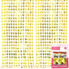 파티쇼 파티장식 은박 수술커튼 별 2p, 골드, 1개